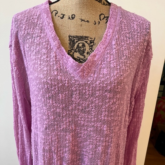 We The Free Ocean Air Hacci Sweater in Magenta Magic - Picture 1 of 11